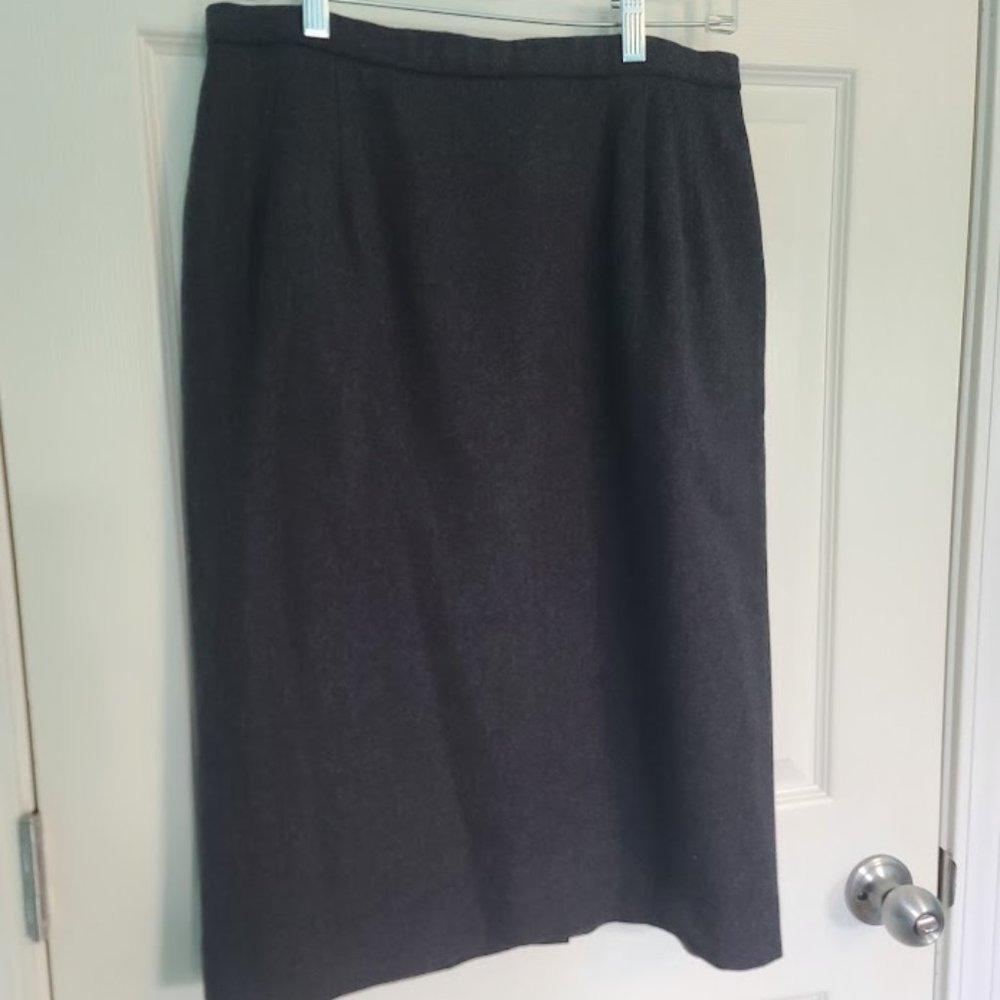 Vintage Pendleton Wool Skirt Pockets 14 Gray